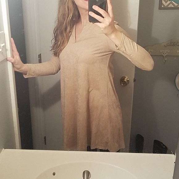 Dresses & Skirts - In style tan suede dress size small